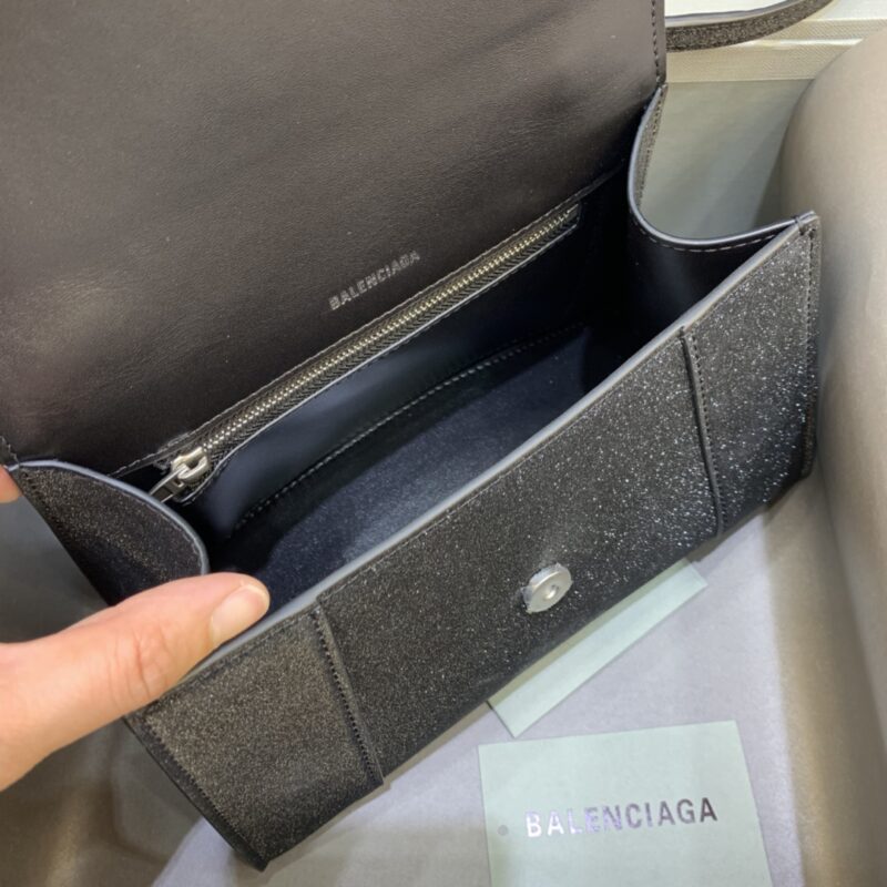 Replica Balenciaga Hourglass Shine Black - high-accuracy replica luxury purse