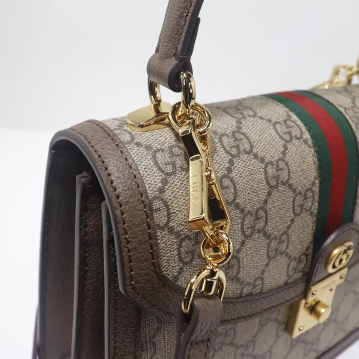 Replica GUCCI OPHIDIA SMALL TOP HANDLE BAG WITH WEB - realistic designer-inspired fake bag