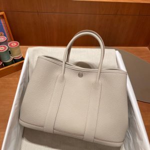 Replica Hermes Garden Party 30cm Clacier White - high-accuracy replica luxury purse