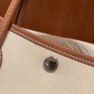 Replica Hermes Garden Party 30cm Beige Canvas - high-quality designer bag clone