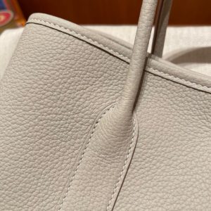 Replica Hermes Garden Party 30cm Clacier White - ultra-realistic fake designer tote