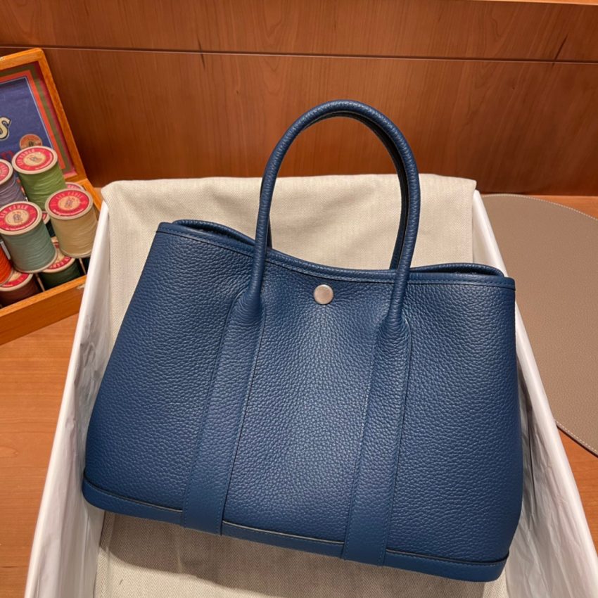 Replica Hermes Garden Party 30cm Ocean Blue - high-end fake designer purse