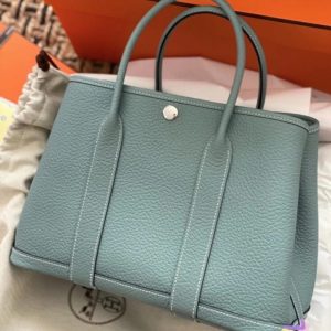 Replica Hermes Garden Party 30cm Azure Ciel - best quality luxury bag dupe