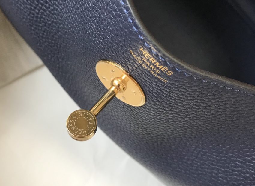 Replica Hermes Lindy Sapphire Blue - best quality luxury bag dupe