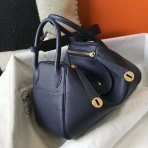 Replica Hermes Lindy Sapphire Blue - near-authentic luxury replica handbag
