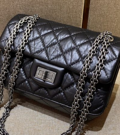 Replica CHANEL 2.55 Mini Bag Black Silver - premium-grade designer purse dupe