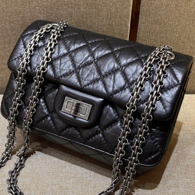 Replica CHANEL 2.55 Mini Bag Black Silver - premium-grade designer purse dupe