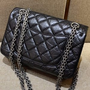 Replica CHANEL 2.55 Mini Bag Black Silver - best quality luxury bag dupe