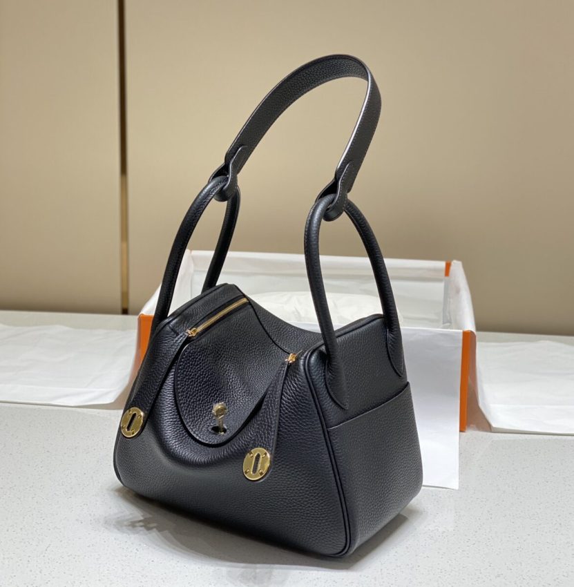 Replica Hermes Lindy Black - authentic-look luxury purse replica