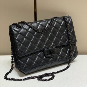 Replica CHANEL 2.55 Bag Large Black - realistic designer-inspired fake bag