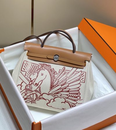 Replica Hermes Herbag 31cm Brown Horse - elite superclone designer purse