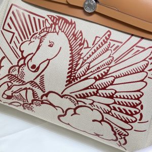 Replica Hermes Herbag 31cm Brown Horse - premium 1:1 fake handbag model