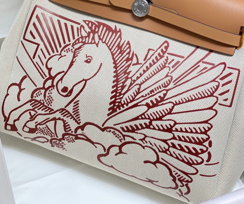 Replica Hermes Herbag 31cm Brown Horse - premium 1:1 fake handbag model