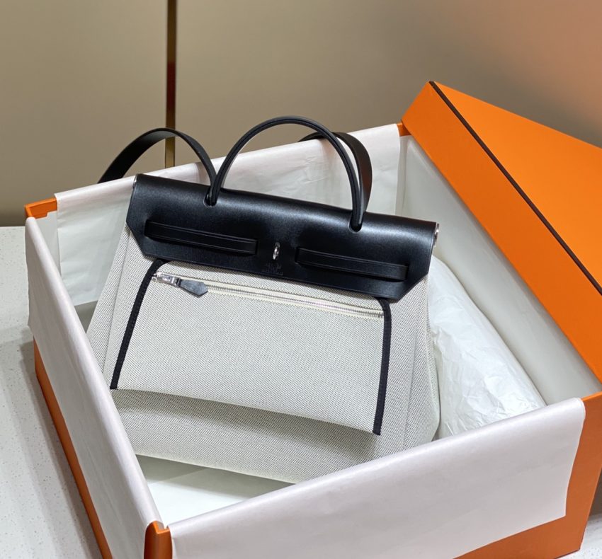 Replica Hermes Herbag 31cm Blue Horse - best quality luxury bag dupe