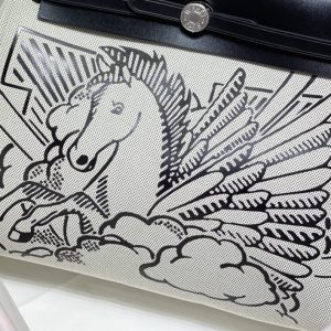 Replica Hermes Herbag 31cm Black Horse - near-authentic luxury replica handbag