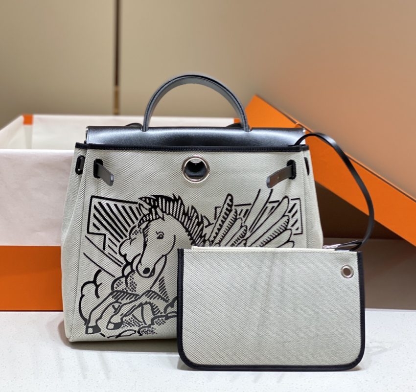 Replica Hermes Herbag 31cm Black Horse - high-accuracy replica luxury purse