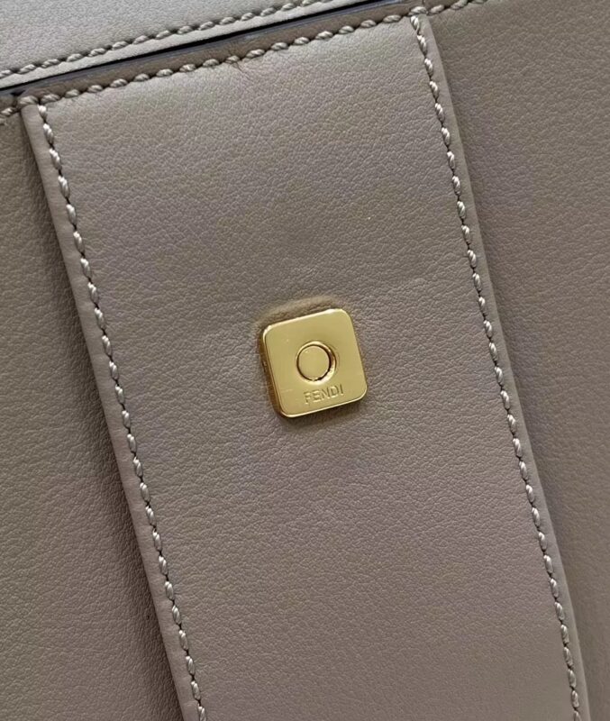 Replica Fendi Peekaboo With Patch Pocket Beige - 1:1 designer replica handbag