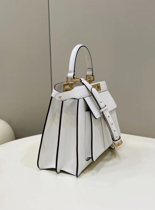 Replica Fendi Peekaboo With Patch Pocket White - best-selling designer handbag dupe