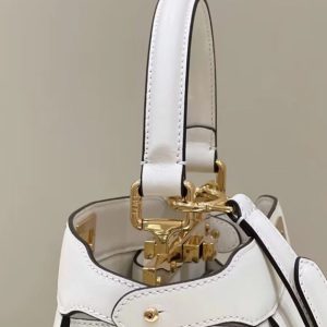 Replica Fendi Peekaboo With Patch Pocket White - near-authentic luxury replica handbag