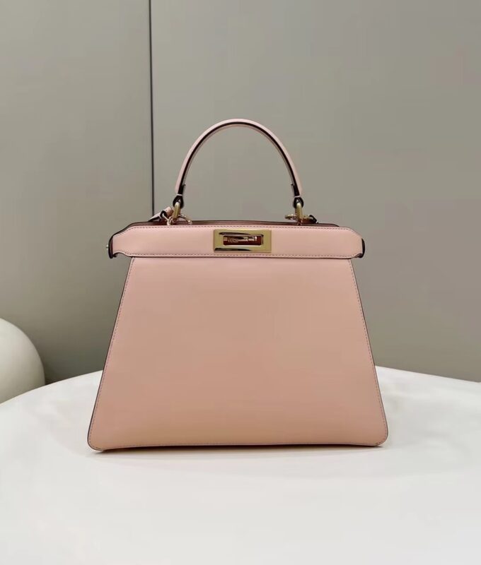 Replica Fendi Peekaboo With Patch Pocket Pink - high-accuracy replica luxury purse