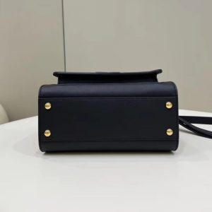 Replica Fendi Peekaboo With Patch Pocket Black - high-quality designer bag clone