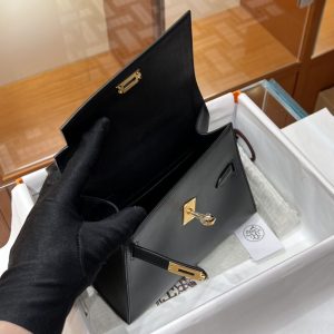 Replica Hermes Kelly Desordre Black - realistic designer-inspired fake bag
