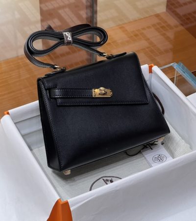 Replica Hermes Kelly Desordre Black - top-rated replica designer bag