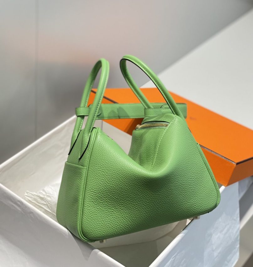 Replica Hermes Lindy Light Green - authentic-look luxury purse replica