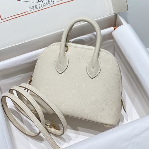 Replica Hermes Mini Bolide - White - authentic-look luxury purse replica