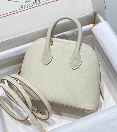 Replica Hermes Mini Bolide - White - authentic-look luxury purse replica