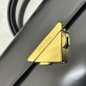 Replica Prada Triangle Leather Handbag Black - elite superclone designer purse