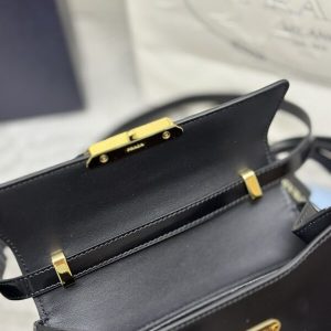 Replica Prada Triangle Leather Handbag Black - elite superclone designer purse