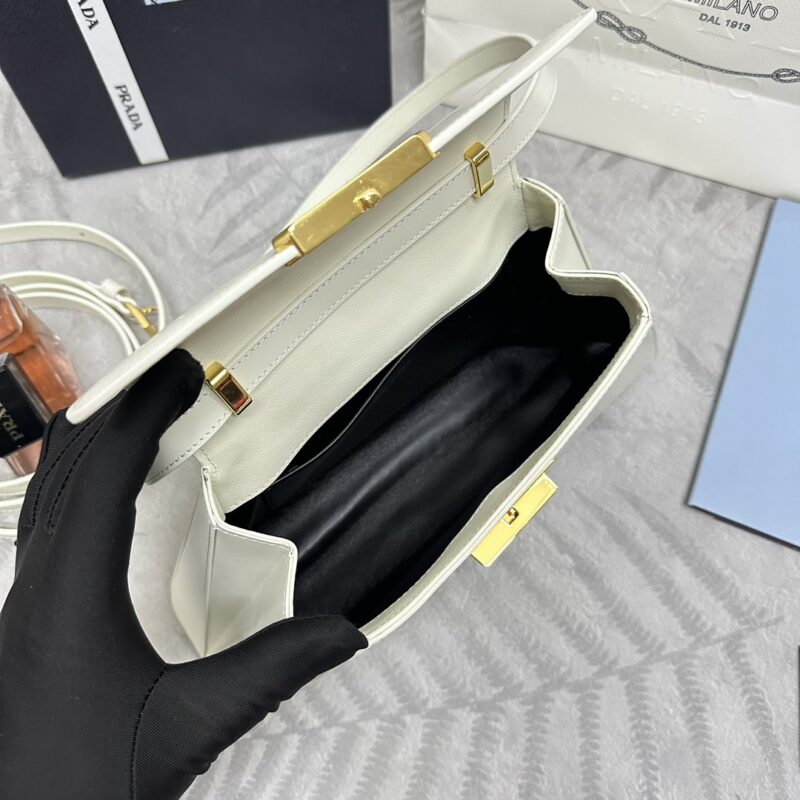 Replica Prada White Leather Handbag - high-accuracy replica luxury purse