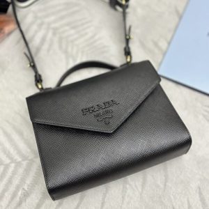 Replica Prada Saffiano Black Envelope - high-accuracy replica luxury purse