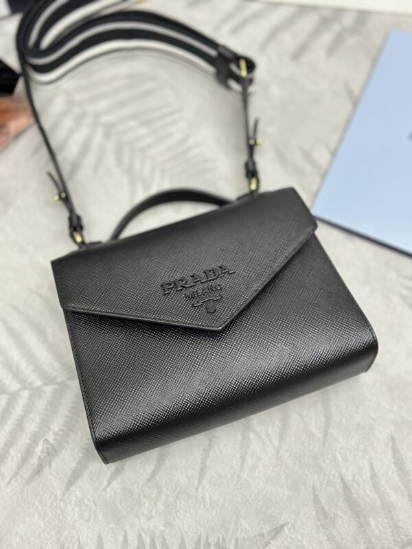 Replica Prada Saffiano Black Envelope - high-accuracy replica luxury purse