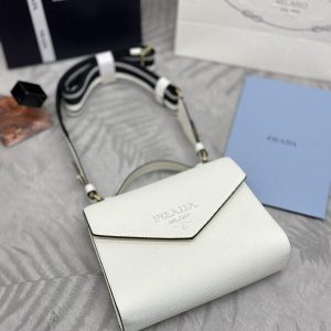 Replica Prada Saffiano White Envelope - elite superclone designer purse