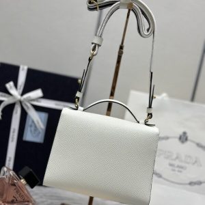 Replica Prada Saffiano White Envelope - authentic-look luxury purse replica