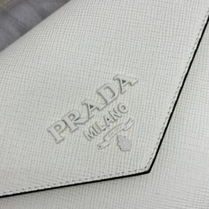 Replica Prada Saffiano White Envelope - high-quality designer bag clone
