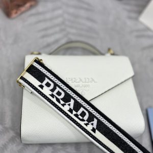 Replica Prada Saffiano White Envelope - elite superclone designer purse