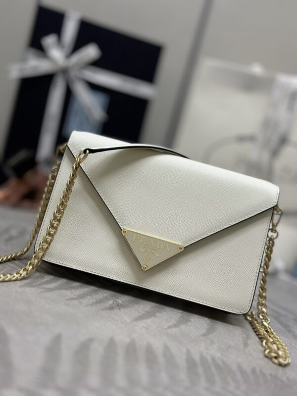 Replica Prada Saffiano White Small Envelope - top-rated replica designer bag