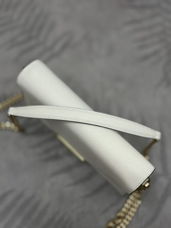 Replica Prada Saffiano White Small Envelope - ultra-realistic fake designer tote
