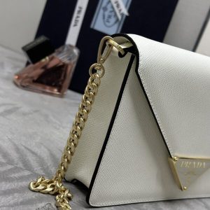 Replica Prada Saffiano White Small Envelope - elite superclone designer purse