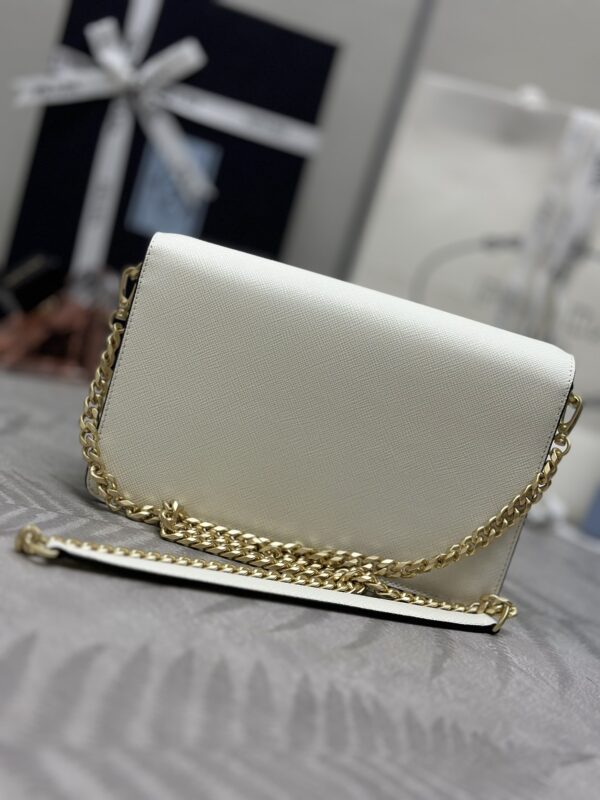 Replica Prada Saffiano White Small Envelope - high-quality designer bag clone