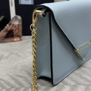 Replica Prada Saffiano Blue Small Envelope - realistic designer-inspired fake bag