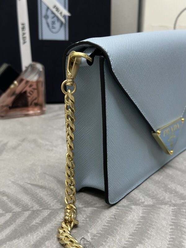 Replica Prada Saffiano Blue Small Envelope - realistic designer-inspired fake bag