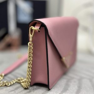 Replica Prada Saffiano Pink Small Envelope - premium 1:1 fake handbag model