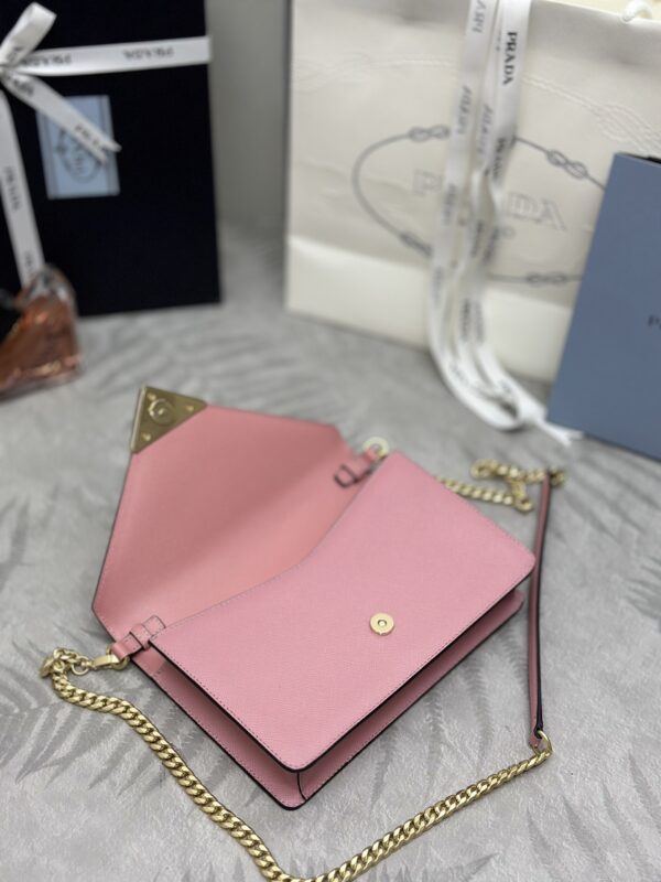 Replica Prada Saffiano Pink Small Envelope - top-rated replica designer bag