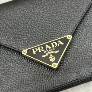 Replica Prada Saffiano Black Small Envelope - elite superclone designer purse