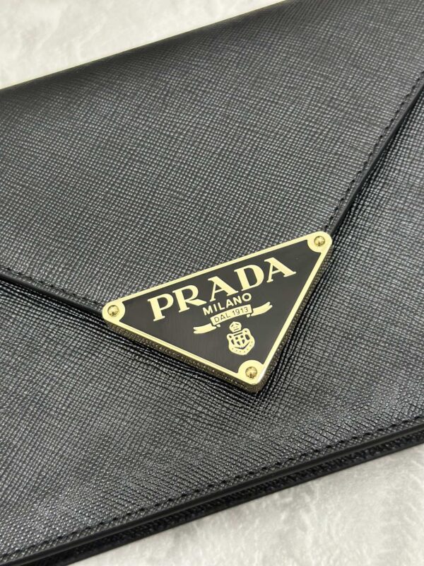 Replica Prada Saffiano Black Small Envelope - elite superclone designer purse