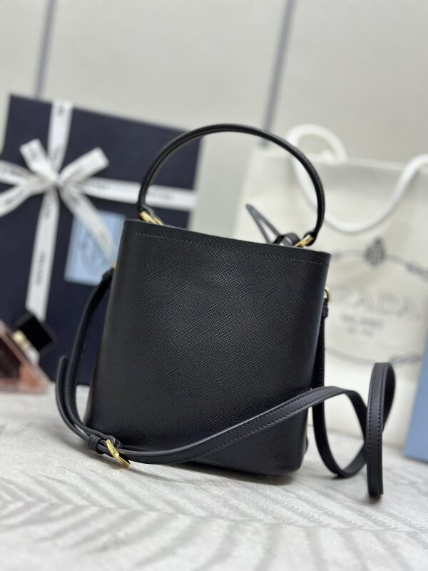 Replica Prada Saffiano Black Bucket Black - top-tier luxury replica shoulder bag